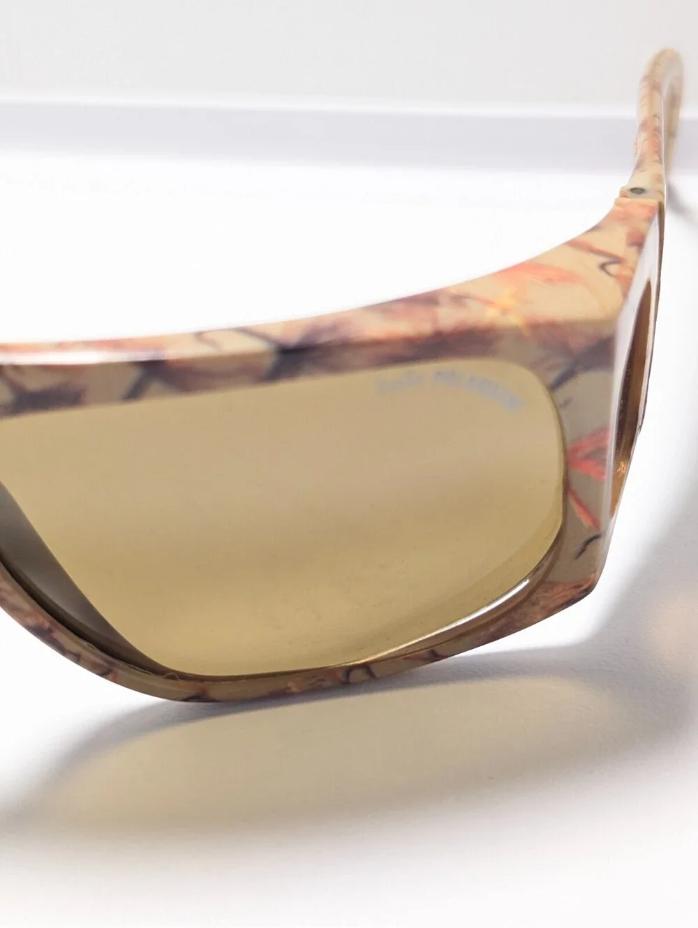 Bollé Chic Amber UV Fishing Brown Pattern Wraparound Made France Sunglasses